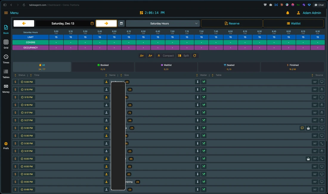 Booking system setup